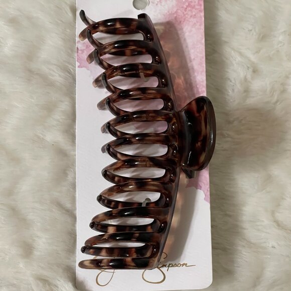 NEW Jessica Simpson Extra Large Tortoise Claw Clip & 450 Pcs Hairbands - Picture 2 of 7